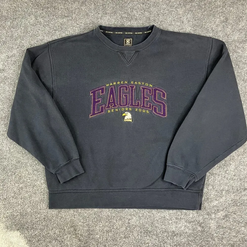 Gear For Sports Sweatshirt Mens Size L Black Eagles‎ 2005 Seniors Pullover Crew